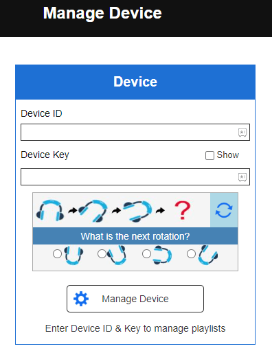 Select Manage Device