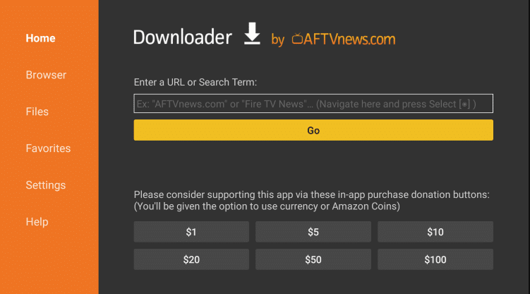 Enter the URL to stream Duplex IPTV