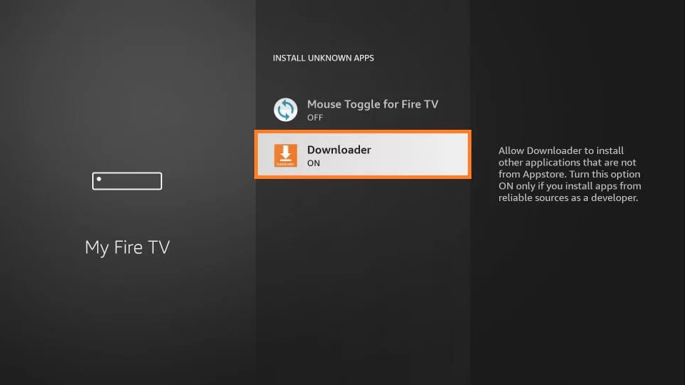 Enable Downloader to stream Sonic IPTV