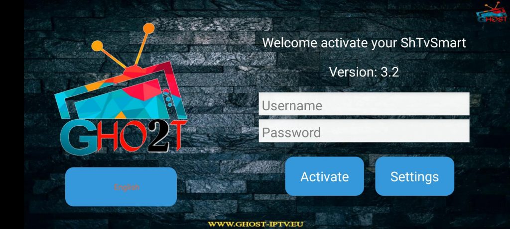 Login Ghost IPTV app