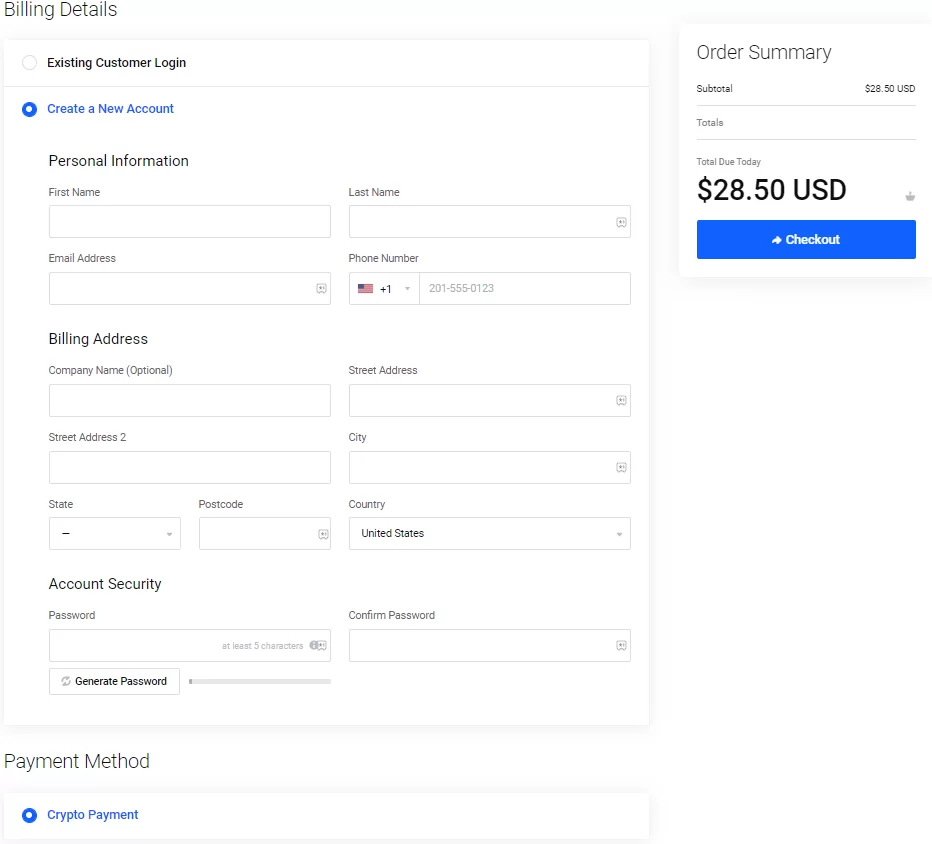 Select the Checkout option in the Lemo IPTV billing page