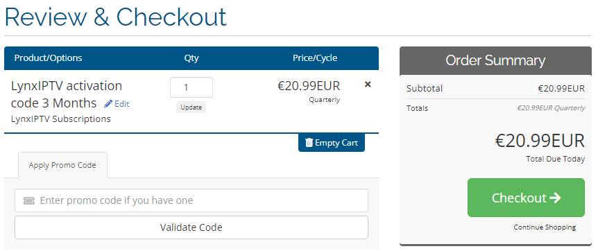 Select Checkout