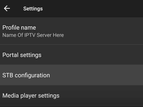 Select Configuration to stream Hive IPTV