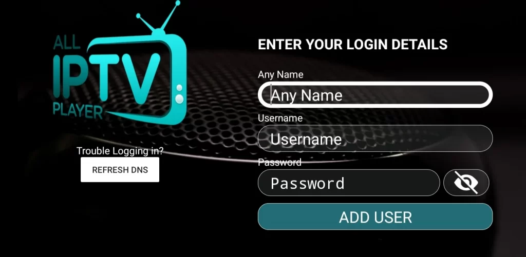 Enter your subscription details of Panda IPTV