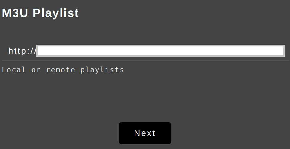 Enter M3U playlist