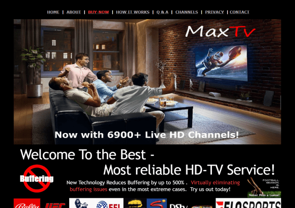 Click on the Buy Now tab in the Max IPTV  website