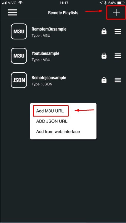 Tap Add M3U URL