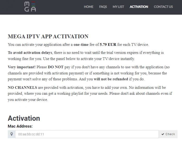 Activate MeGa IPTV