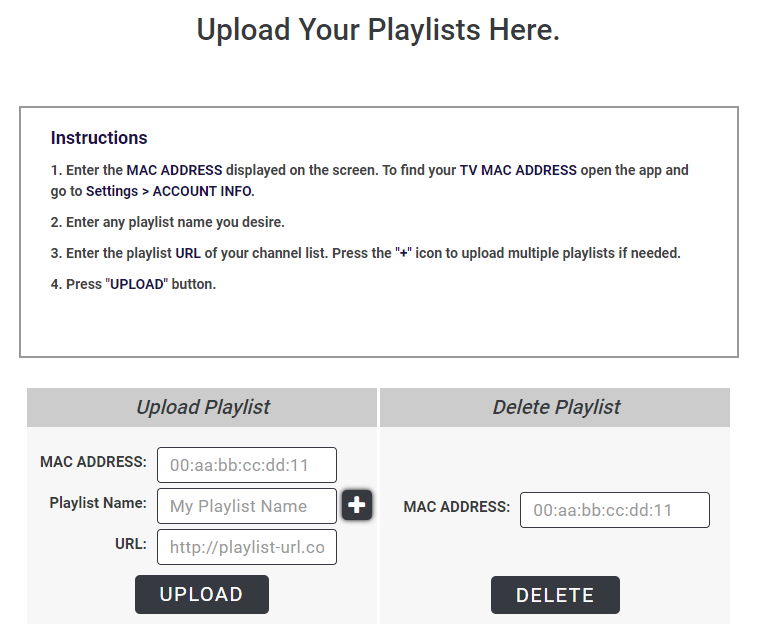 upload the mac address