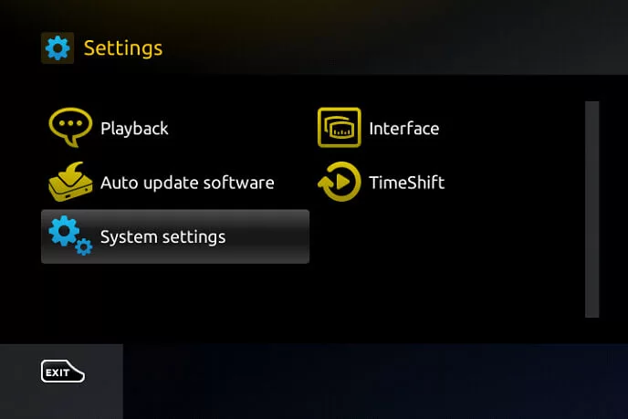 System Setting tab