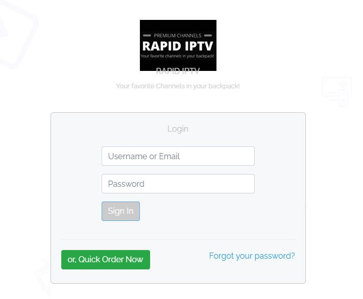 Rapid IPTV login