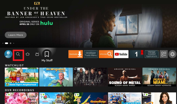 Search option in Firestick