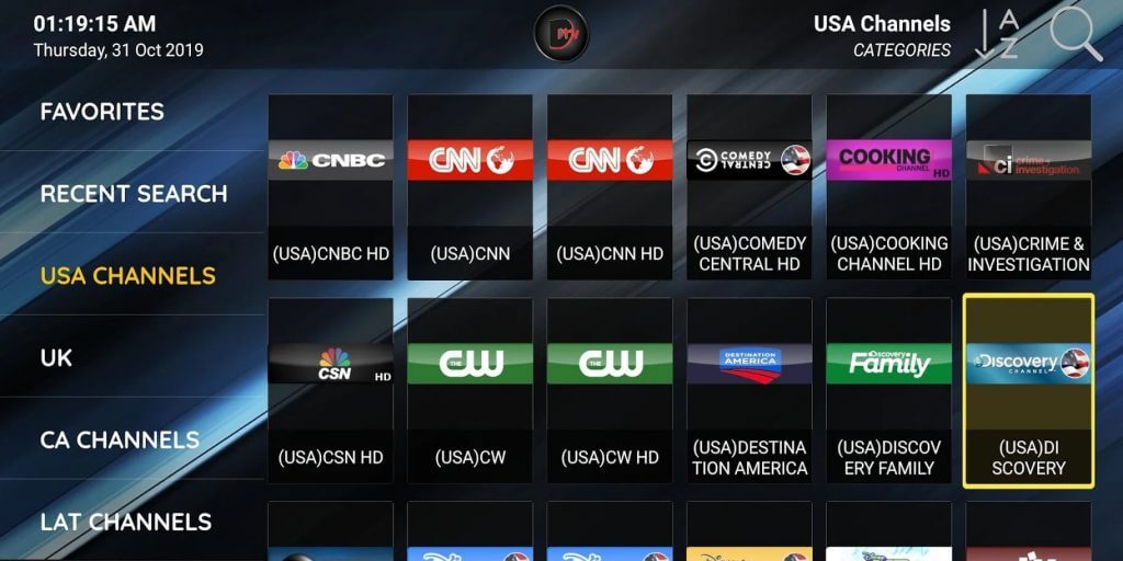 Dexter IPTV addon channels