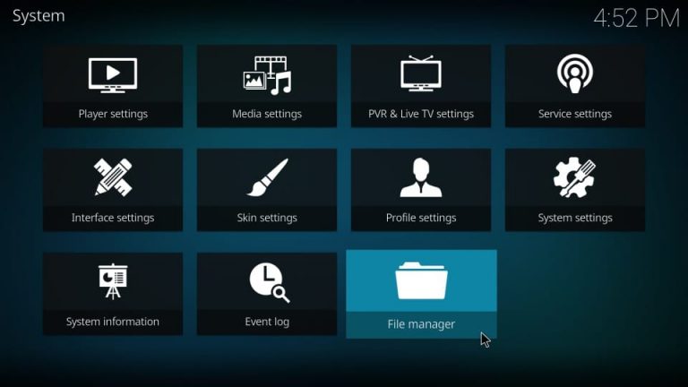 File manager on Kodi