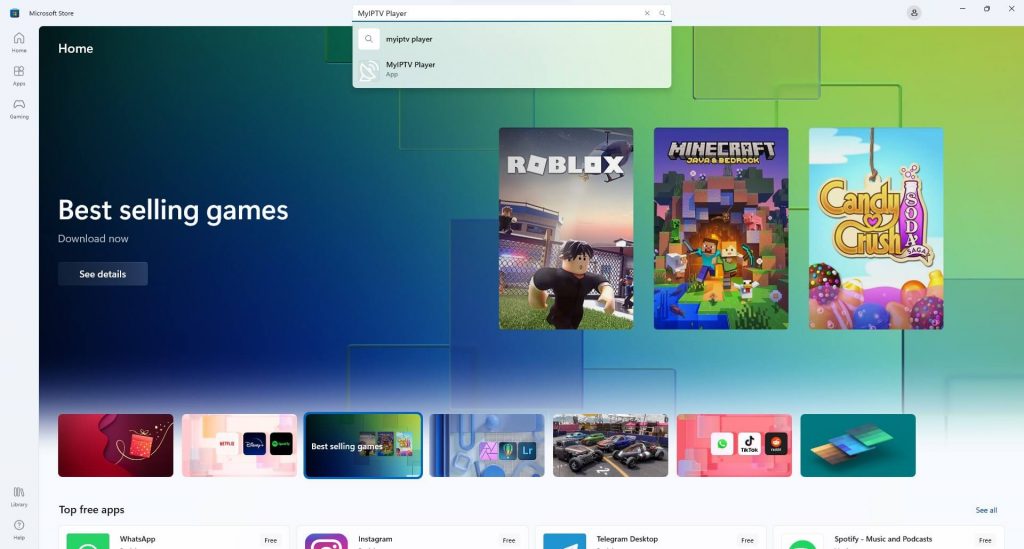 Search for MyIPTV player app