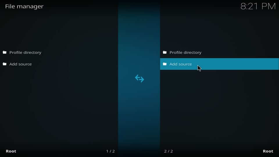 Add source option on kodi.
