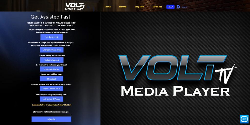 Open Volt TV IPTV app