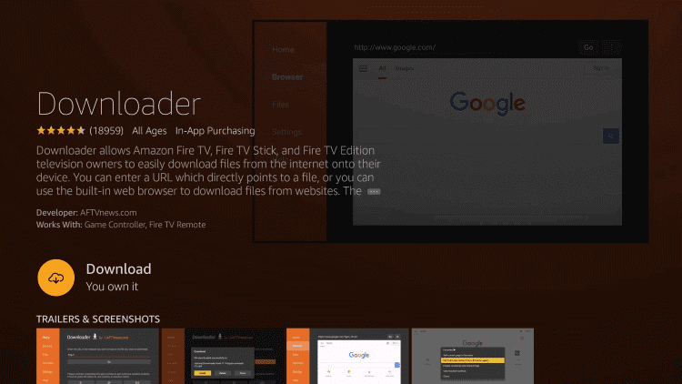Download Downloader on Firestick