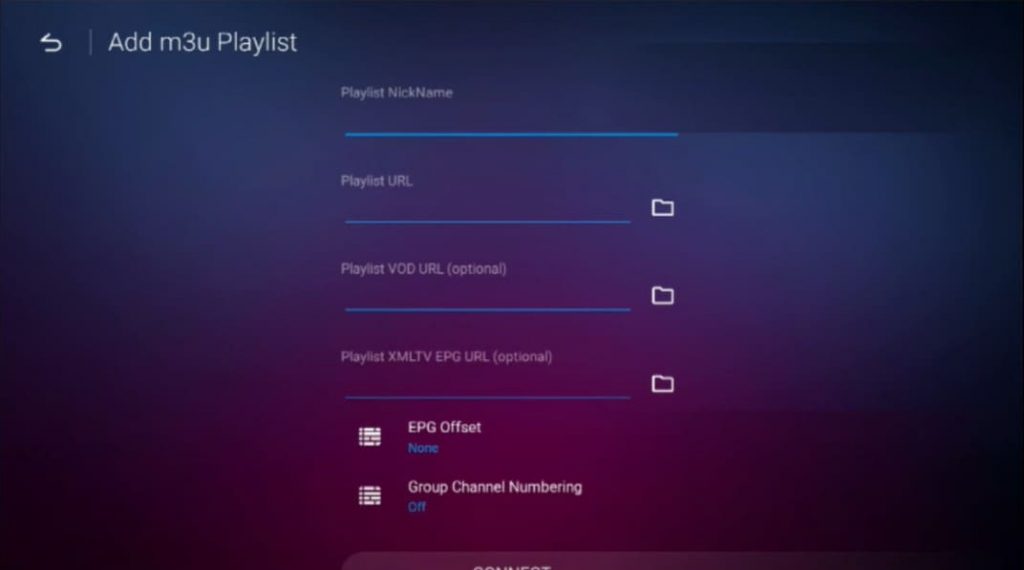 Add m3u Playlist page on MyTVOnline2 app in formuler
