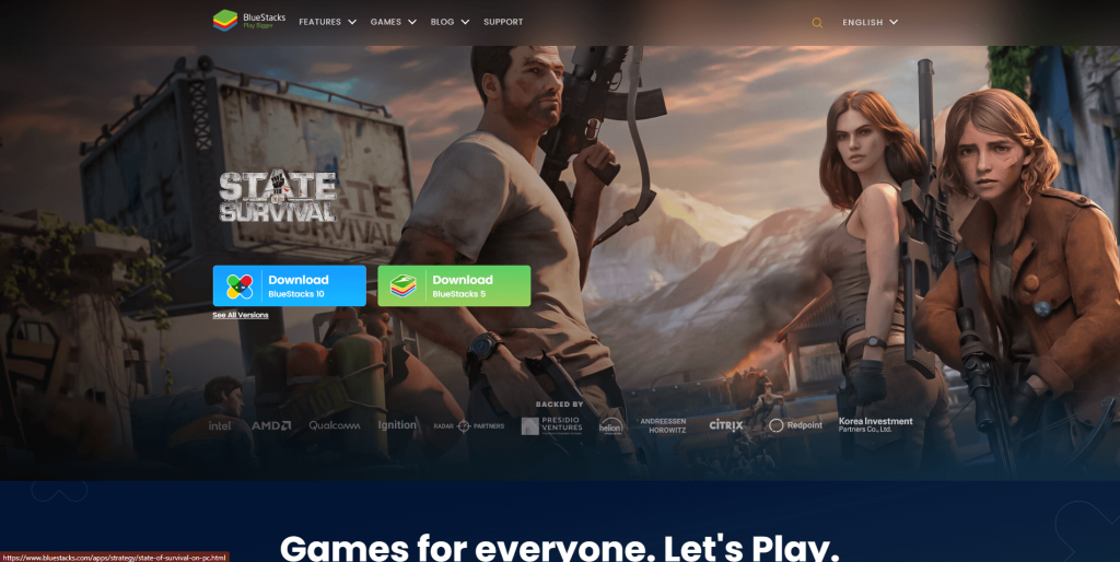 BlueStacks website page