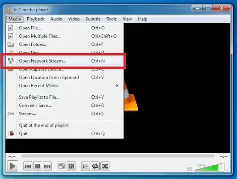 choose Open Network Stream option