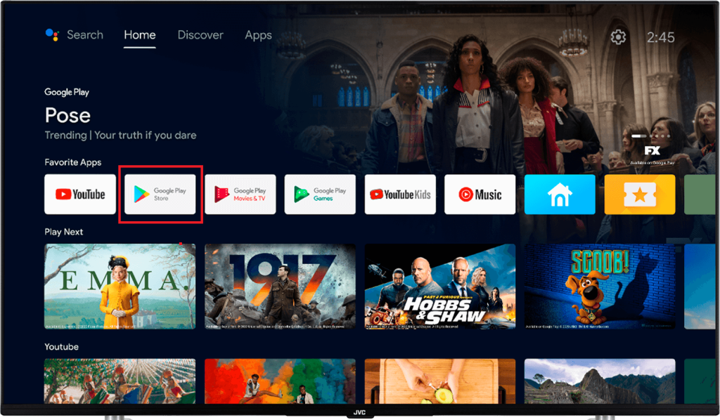 Play Store on JVC Android TV