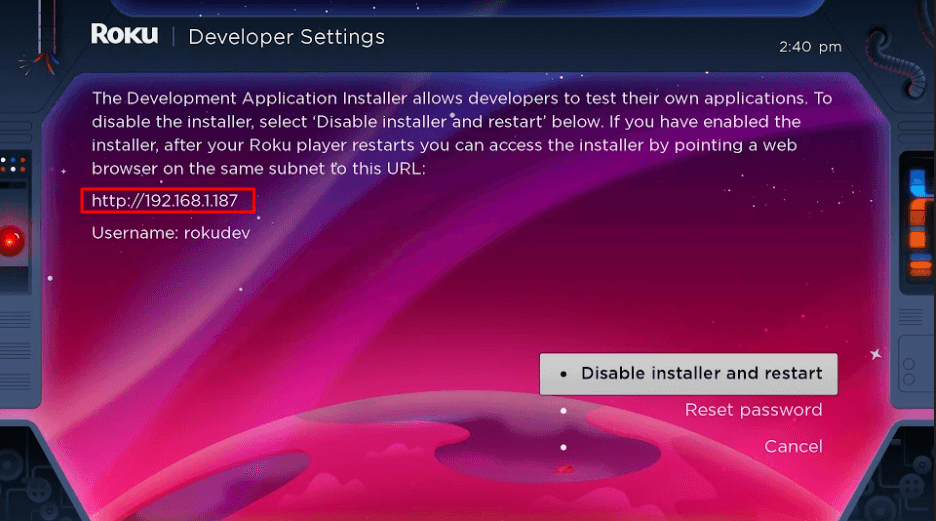 Developer Settings