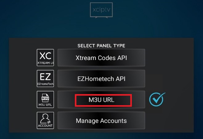 Select M3U URL