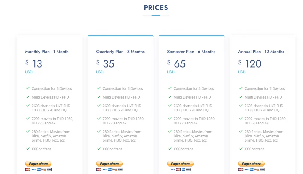 IPTV Privado Plans