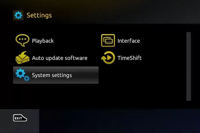  select the System Settings option