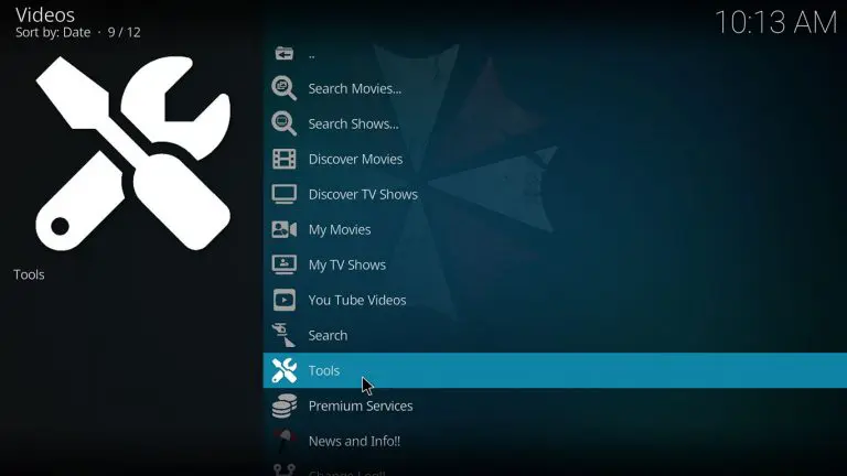 view the home screen - Umbrella Kodi Addon