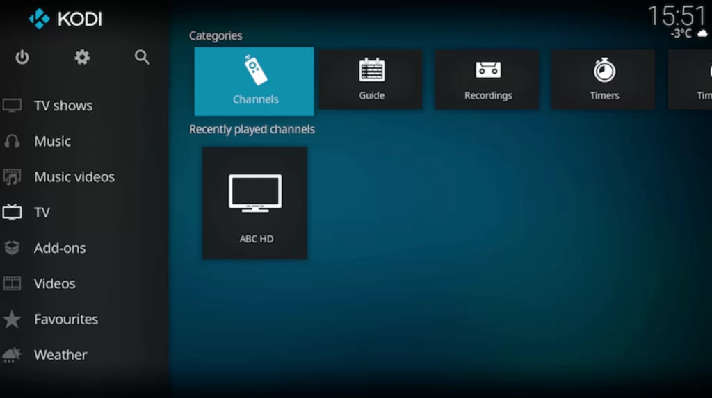 Select Channels tile