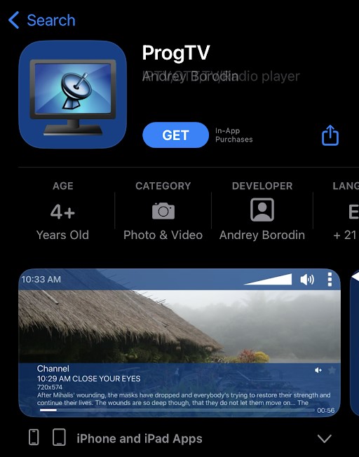 Install ProgTV player