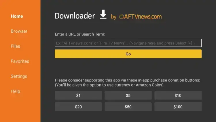 enter the URL of the Secure Stream OTT APK