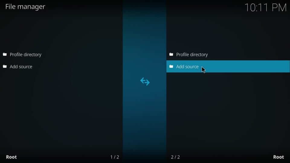 Add source folder on Kodi