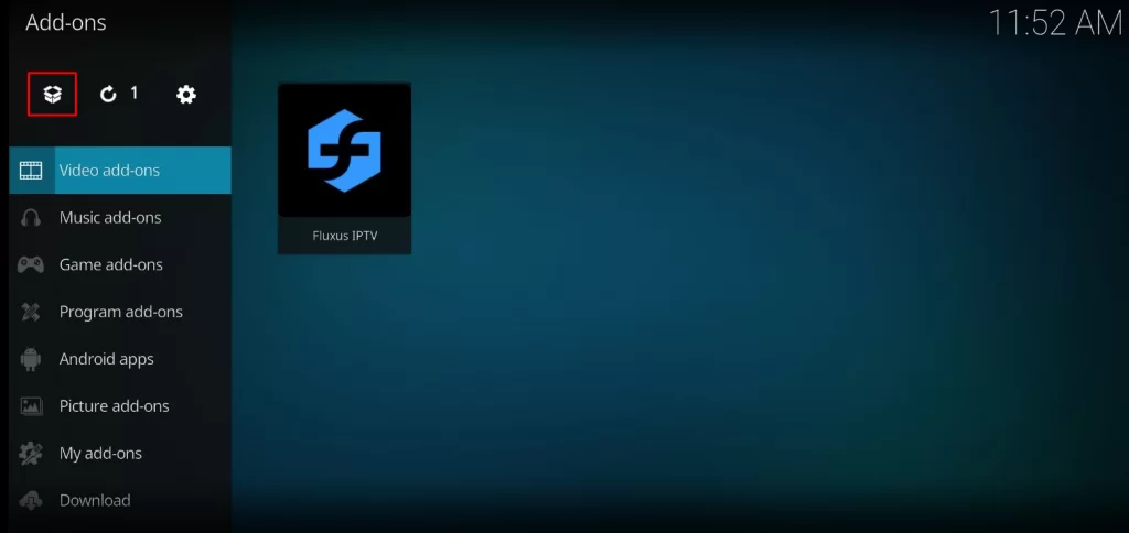 Package Installer icon on Kodi