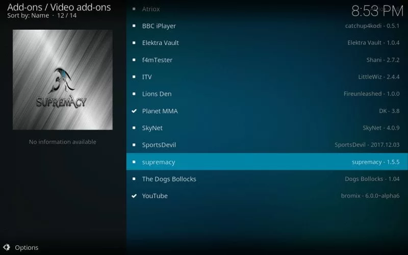 supremacy add-ons on Kodi