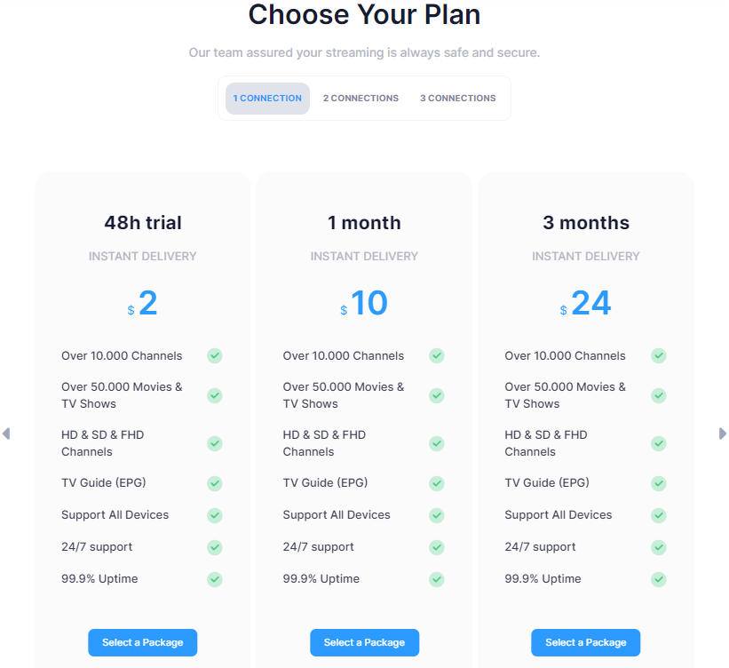 select the number of connections