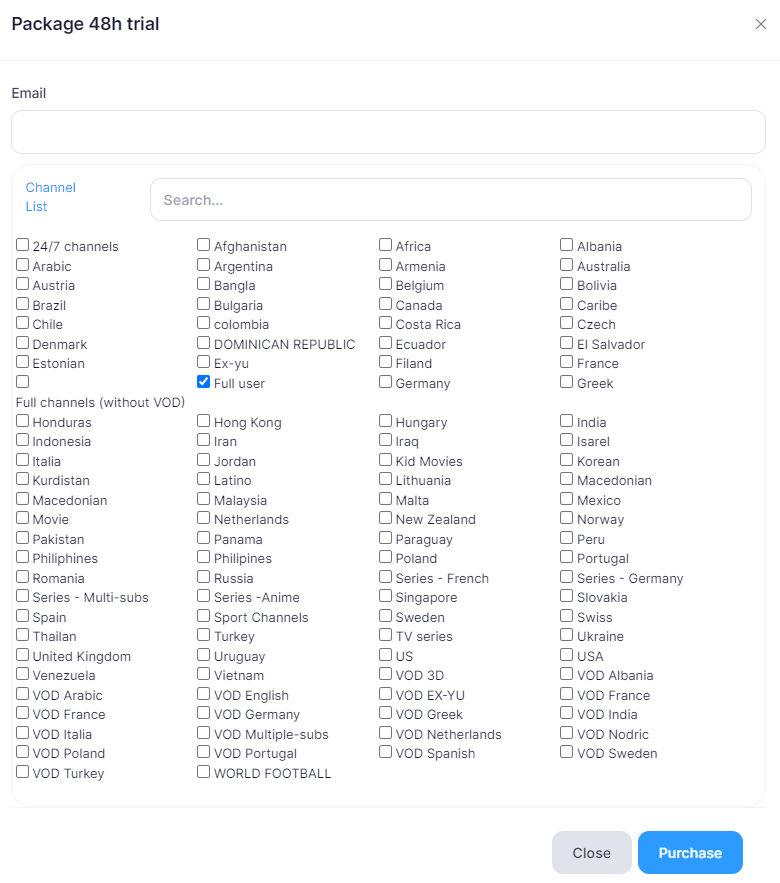 select the Channel List of Tribe IPTV