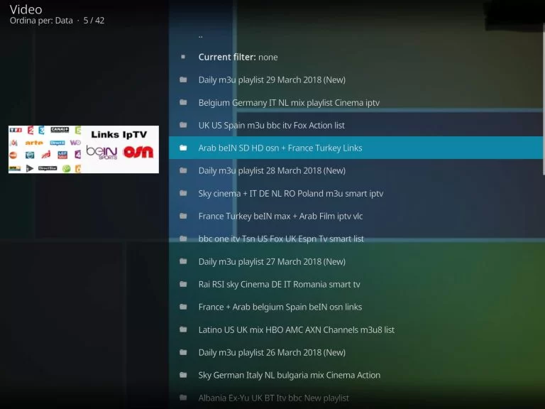 Ultra IPTV Kodi Addon channels