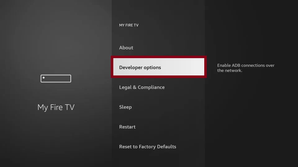 Developer options on Firestick