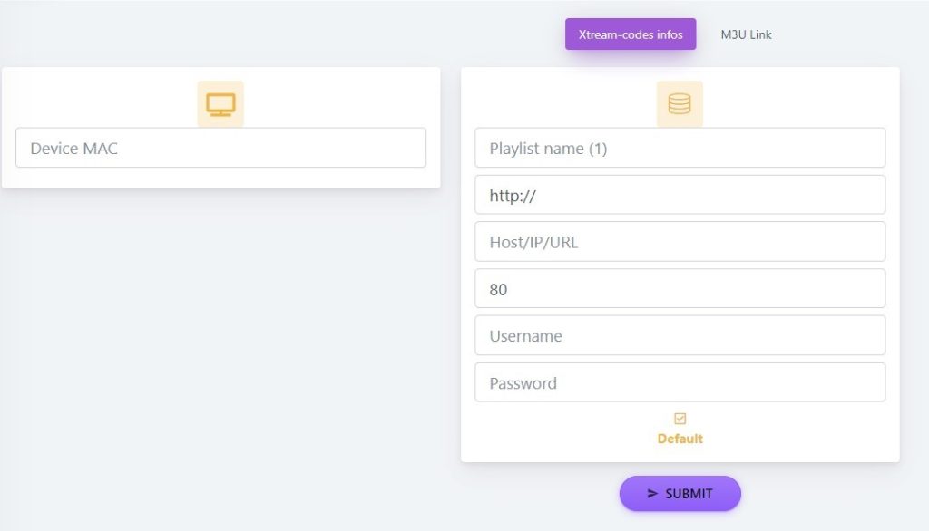 Enter Username and Password of Set IPTV