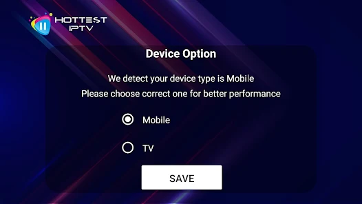 Select your device