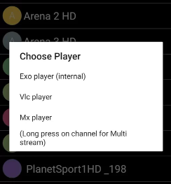 Choose a media player on Eva IpTv 