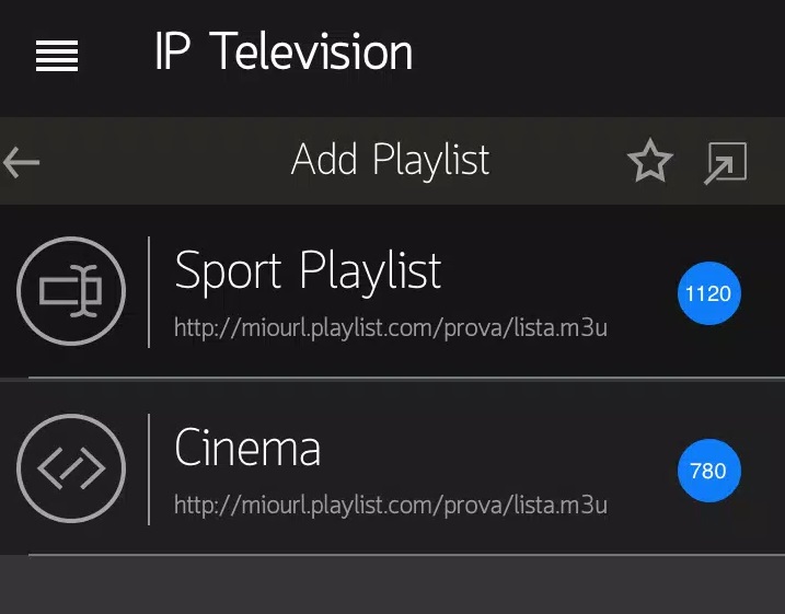 Add playlist of your IPTV service