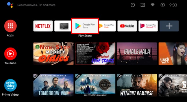 Open the Google Play Store app on Smart TV