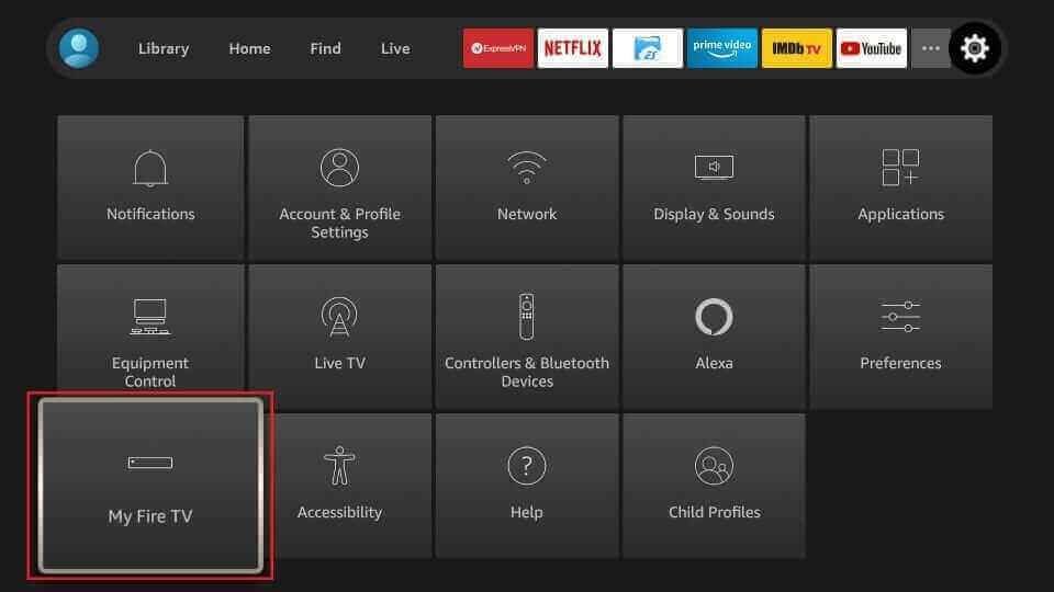 Click the My Fire TV tile