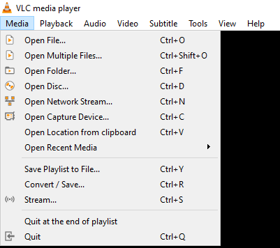 Click on Open Network Stream option