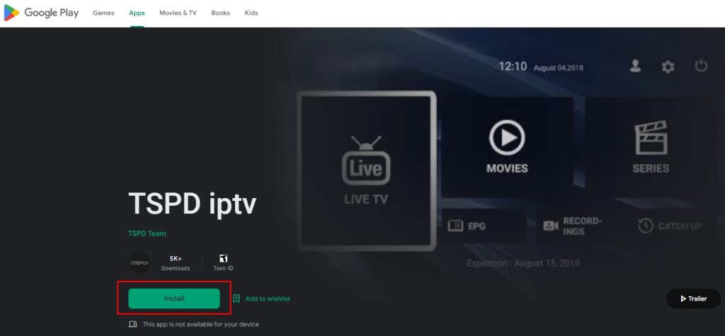 Install TSPD iptv app on PC