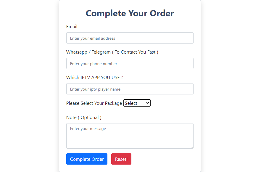 hit the Complete Order button